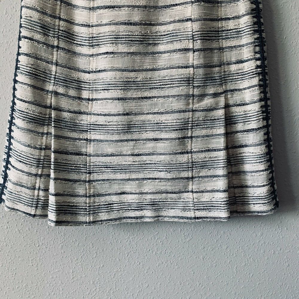 Tory Burch Nicole Cream Tweed Pleat Front Skirt - Picture 4 of 6